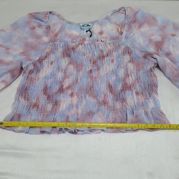 1X Purple Watercolor Long Sleeve Smocked Bodice Top by Future Collective's - Picture 13 of 16